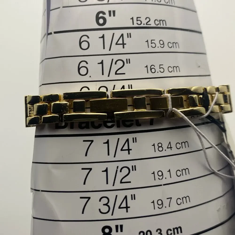 Ladies Anne Klein AK-1868GBST Gold Tone Crystal Bezel Watch and Bracelet NIB